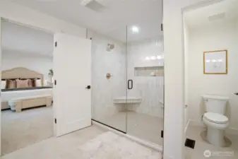 6 foot walk in shower with dual shower heads