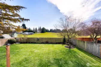 Step out back to enjoy privacy and peaceful views of neighboring manicured field. Fantastic southern exposure with beautifully landscaped, spacious, fenced backyard.