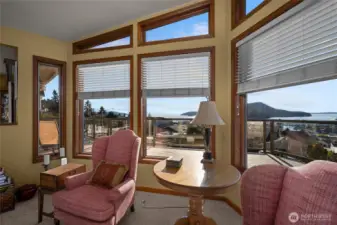 Burrows Island in the foreground, San Juans to the NW and the majestic Olympic mountains towards the SW...
