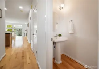 Powder room on main.