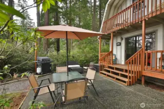 Patio off the cabin.