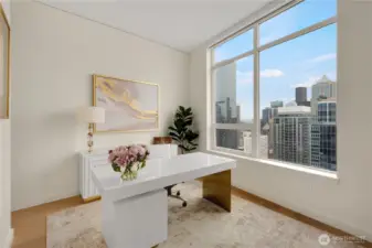 Bedroom 2 is currently used as remote office space.