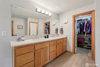 bathroom with walk-in closet