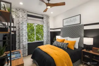 Bedroom located on upper floor - Photos of the Alabaster model home, used for representational purposes only. All colors, finishes, cabinetry, and design features will vary.