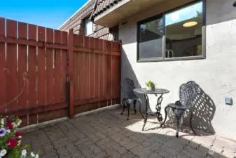 Private, fenced patio