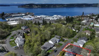 This home feels secluded, but the walkability is actually great!  Down 19th is the marina, a brewery, and a restaurant.  Boat look, have a beverage, eat out, then walk home- love it.  Further north, but still walkable, is The Beach Tavern, Titlow Park, the real beach, and more.  This also means you are close to commuting routes.  Location, location, location!