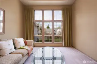 Large picture window lets natural light stream in- beautiful on our sunny days and soooo necessary on our greyer days.