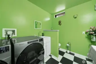 Laundry room with 1/2 bath downstairs.