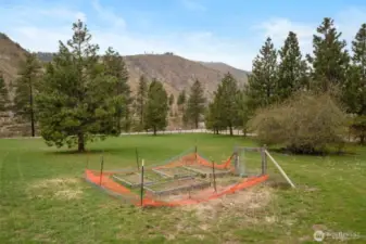 Fenced property with garden space.