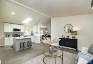 This view shows the open concept design of this home