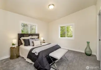 The primary suite is large enough for king size living