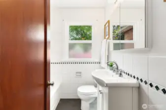 Twice is nice!  A full bath on main and upper levels.