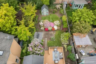 Magical, serene, fully-fenced oasis garden - a joyful riot of color!