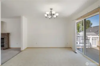 Dining room. Slider to deck