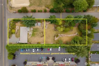 Boundary lines are not surveys, general reference only. The rear, adjacent 15,297sq ft vacant lot is included (no easement), making total combined 28,492sq ft (0.65 acre).