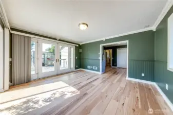 Bedroom 3 w/ French Doors to Deck/Backyard