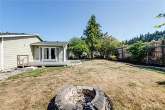 Fenced Backyard w/ Firepit