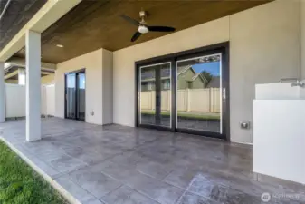 Covered stamped concrete patio