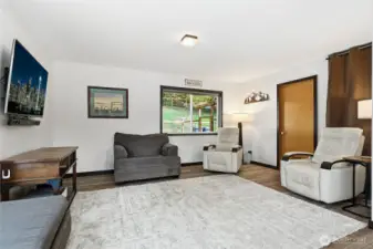 Family room with new flooring