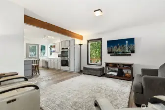Family room, looking toward the kitchen