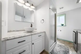 .75 bathroom on the lower level.