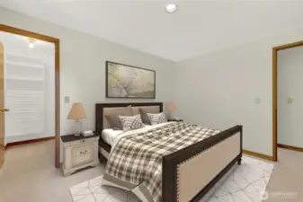 #2 bedroom with walk-in closet and built-in closet system.