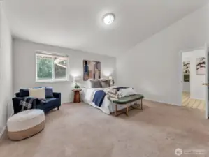 Spacious primary suite with room for all your furniture.