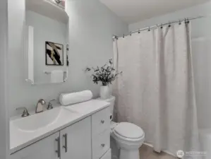 Third bathroom downstairs next to bedrooms.