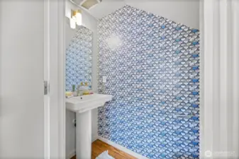 Powder room on main floor.
