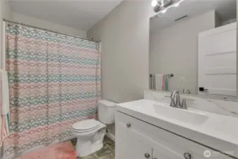 Full bathroom upstairs complete with updated vanity.