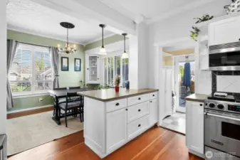 Kitchen flows seamlessly into main living spaces