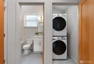 Full size washer and dryer included.