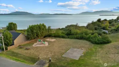 Playground and basketball court