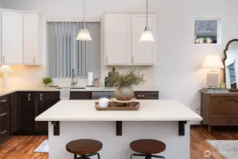 Modern kitchen with island seating