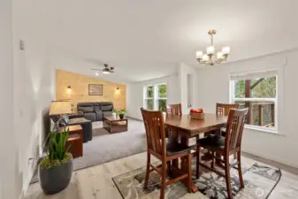 Dining room, looking into the family room