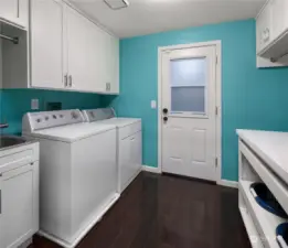 laundry room & mudroom - opens out to backyard
