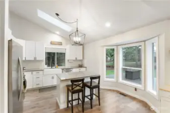 Open all new kitchen with skylight and island