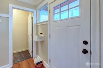 Entry To This Home With High Ceilings