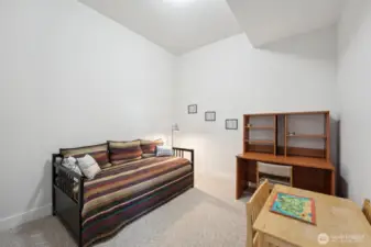 The second floor has ample space and bonus rooms.