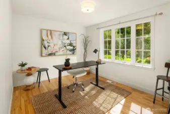 Bedroom 3 window Facing Hyla, set up as office