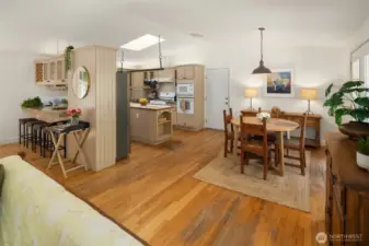 Full on shot towards classic kitchen