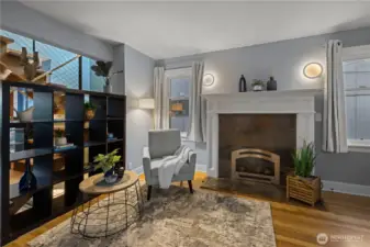 Gas Fireplace, Modern Touches.