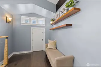Upstairs nook and extra storage space.