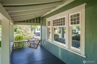 A covered Craftsman porch