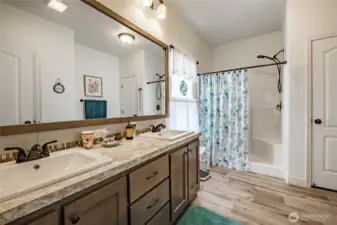 Main Bath has walk in shower