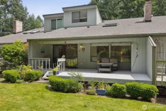 Before guiding you through this beautiful home, let's start with the best scene: on your expansive back deck, which opens onto a park-like open setting.