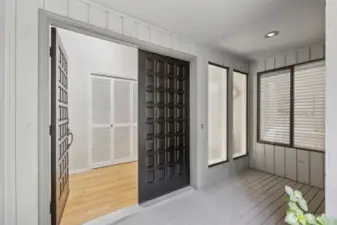 The covered front entry welcomes you home.