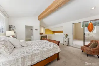The sliding glass doors shown on the right open to a den/office area. Or you could creat a playroom for the "littles" in your life. Or maybe a celebrity sized walk-in closet?