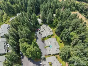 This aerial view with the blue marker shows where 2C is located.