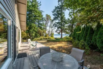 Gorgeous wraparound trex deck for enjoying views and entertaining